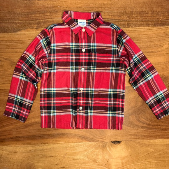 Lands' End Red Plaid  Pajama 2PC Set - Holiday PJ's, Youth Kids Size 6 - Picture 2 of 7